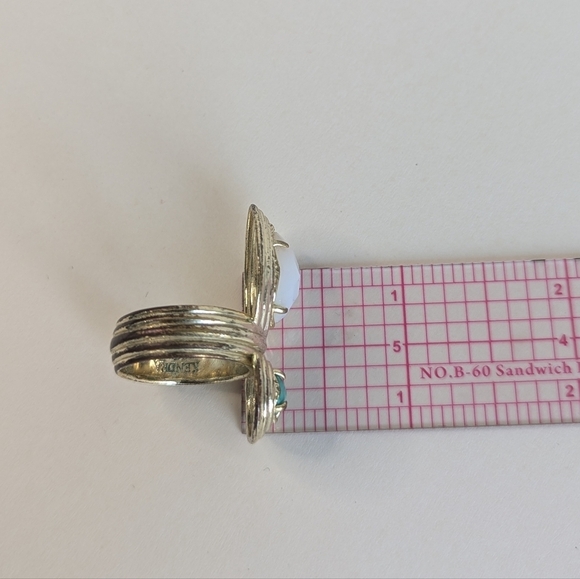 Kendra Scott Rare Yira Double Stone Gypsy Ring - sz 7¼ - 7½ *Signs of Wear* - Picture 9 of 10